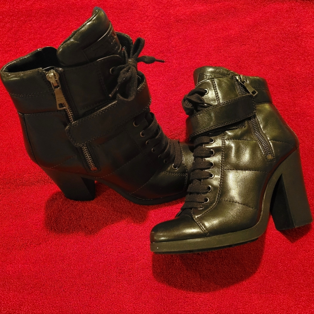 Prada Nappa Leather Sport Lace Up Boots - Size EU 39